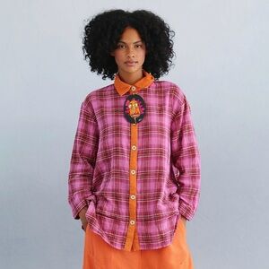 DRESS TO KILL by Jane Mohr Plaid Button Tunic Shirt